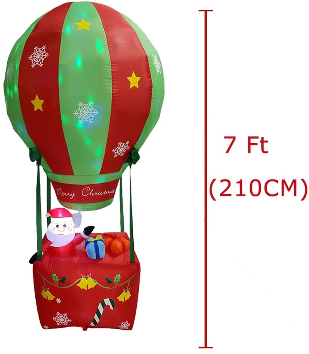 Opblaasbare Kerstman in Luchtballon - met LED Verlichting
