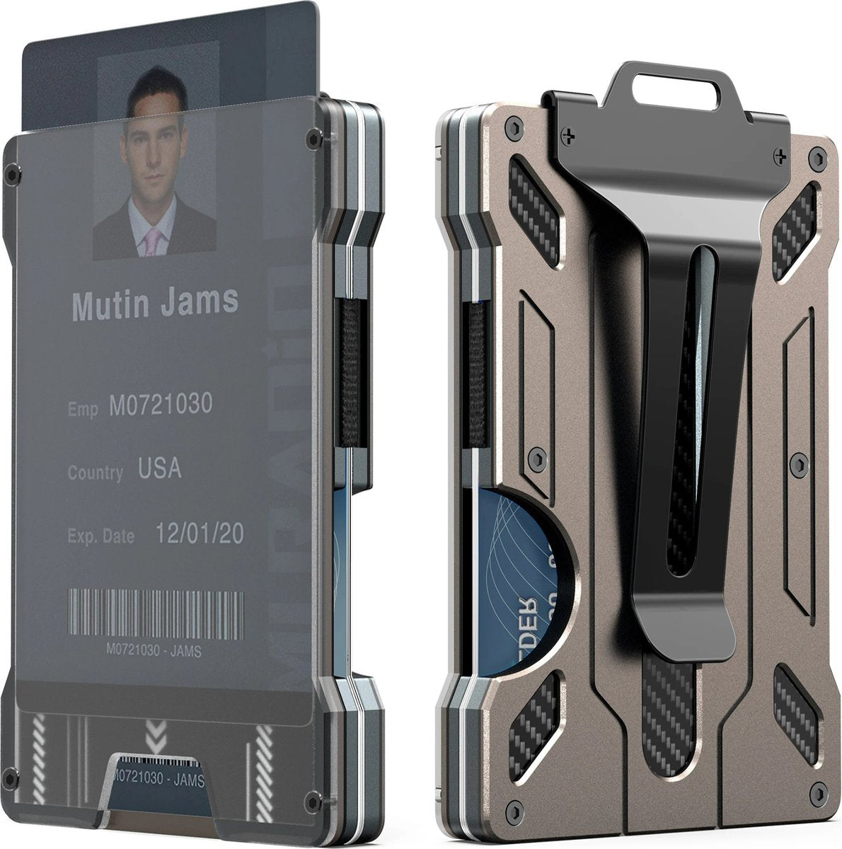 RFID Smart Wallet voor heren – duurzaam aluminium & carbon