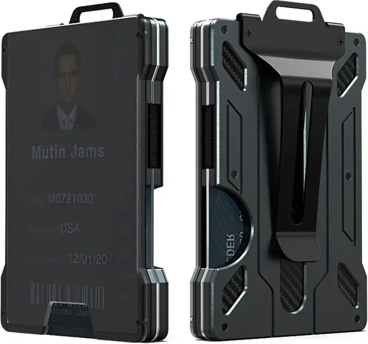 RFID Smart Wallet voor heren – duurzaam aluminium & carbon