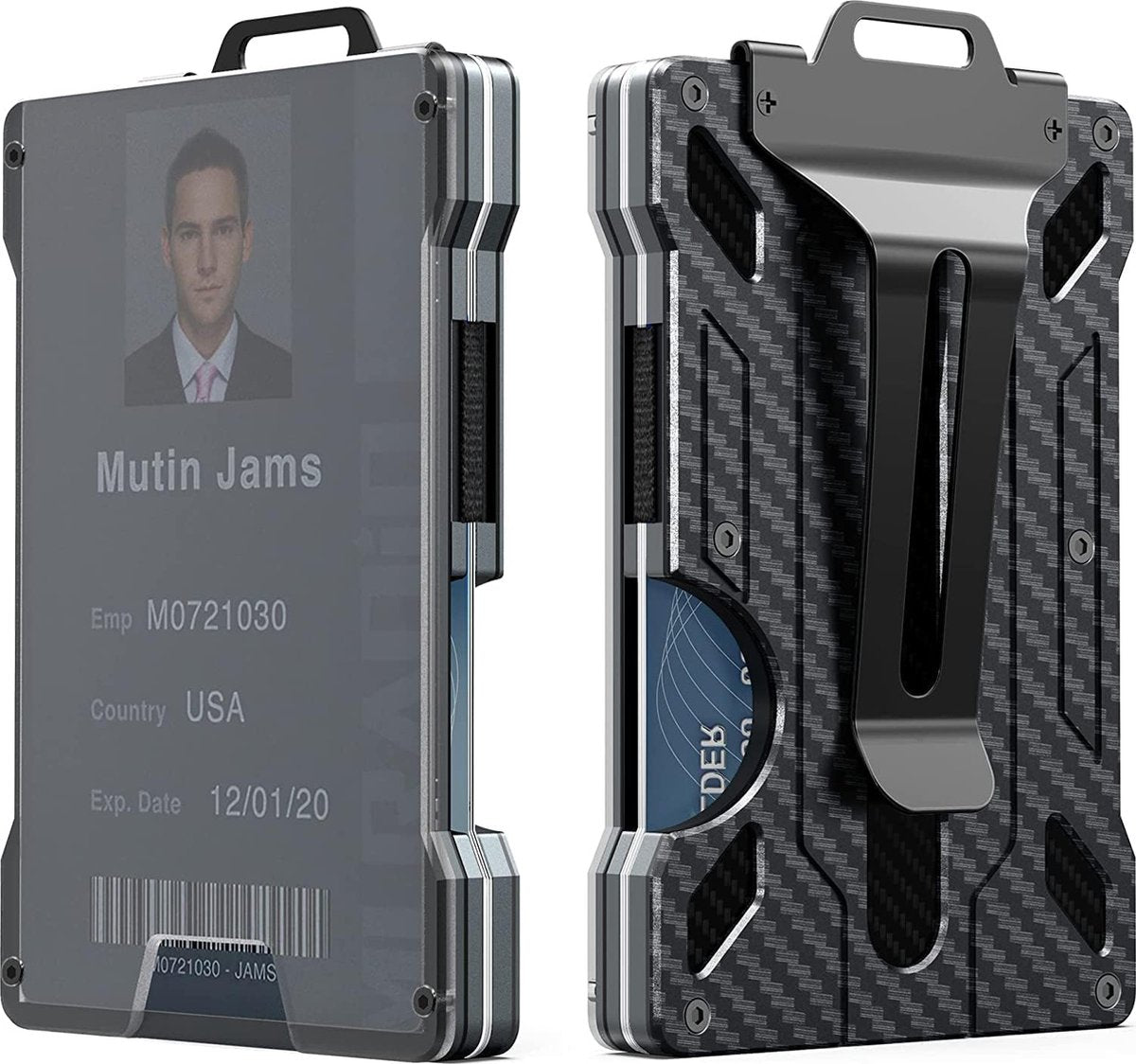 RFID Smart Wallet voor heren – duurzaam aluminium & carbon