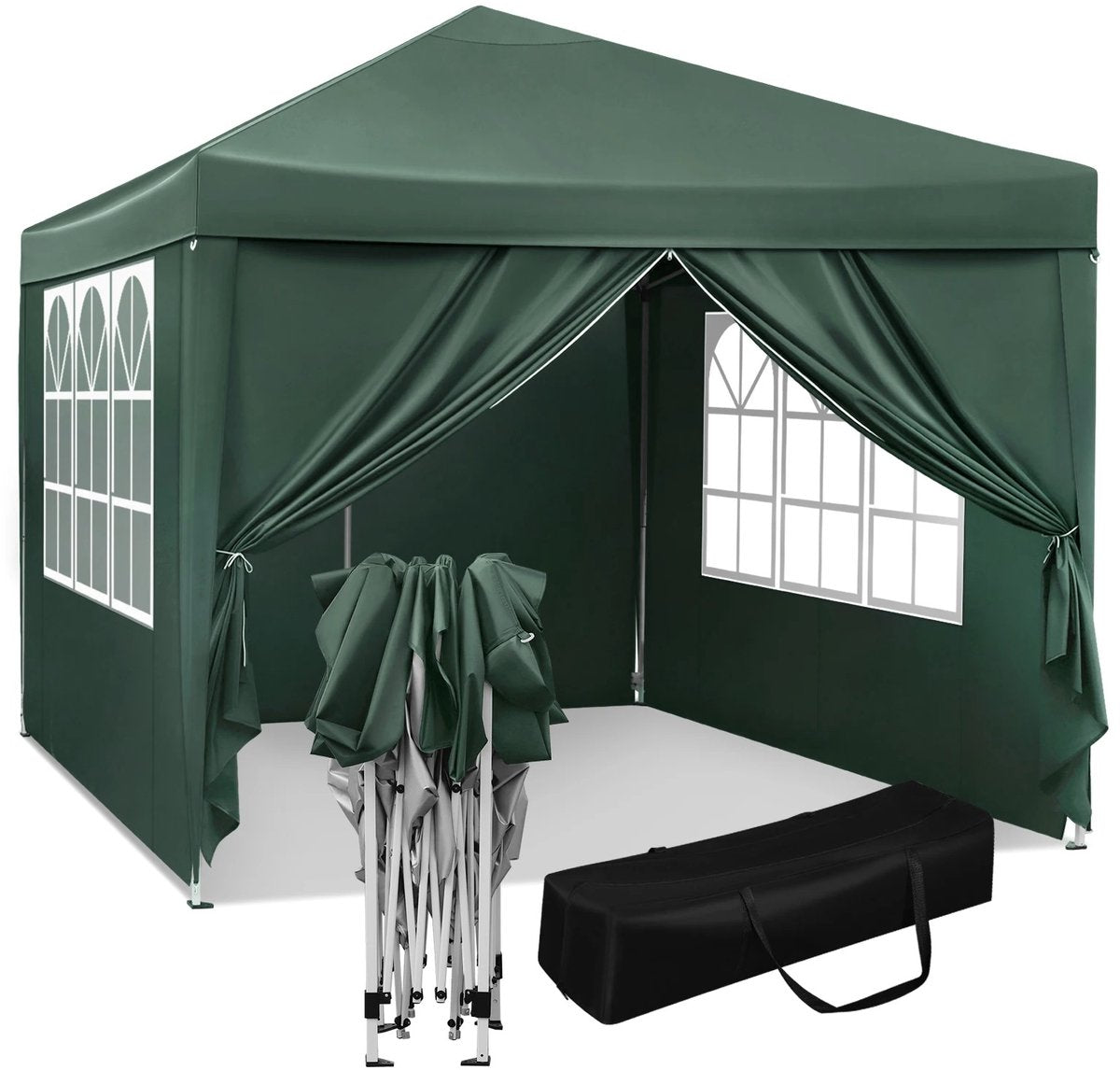Easy Up Partytent – Opvouwbare Tuintent 3x3 m met Zijwanden