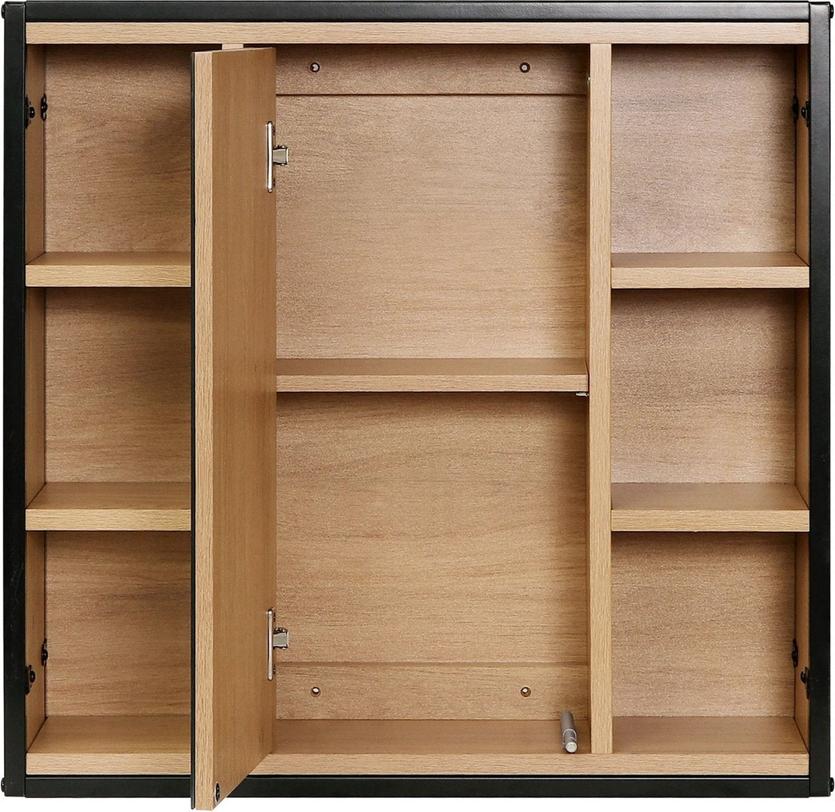 Whoopr Badkamermeubel met Spiegel, 6 Vakken & Plank Verstelb