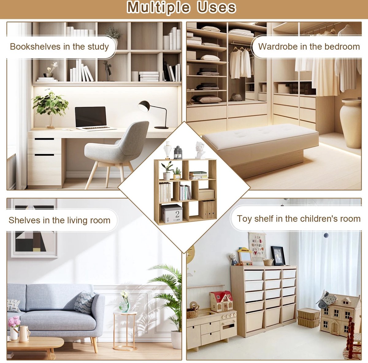 Whoopr Boekenkast 7 Vakken – Opbergkubus & Scheidingswand 10