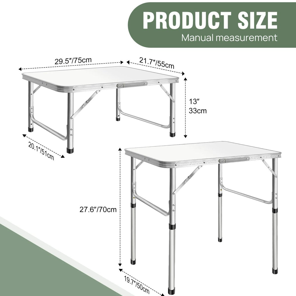 Opvouwbare Campingtafel – Lichtgewicht Aluminium – In Hoogte Verstelbaar (75×55×70 cm)