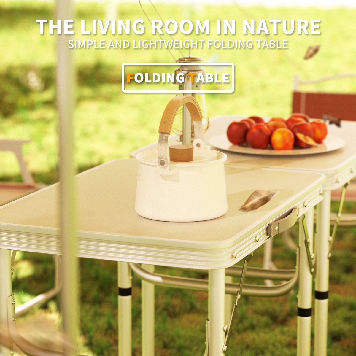 Opvouwbare Campingtafel – Lichtgewicht Aluminium – In Hoogte Verstelbaar (75×55×70 cm)