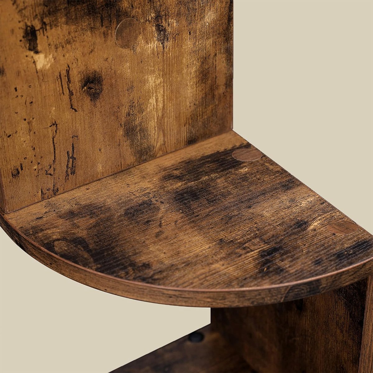 Hoekplank Wand – 5-Laags Zigzag Zwevende Boekenkast – Rustiek Bruin