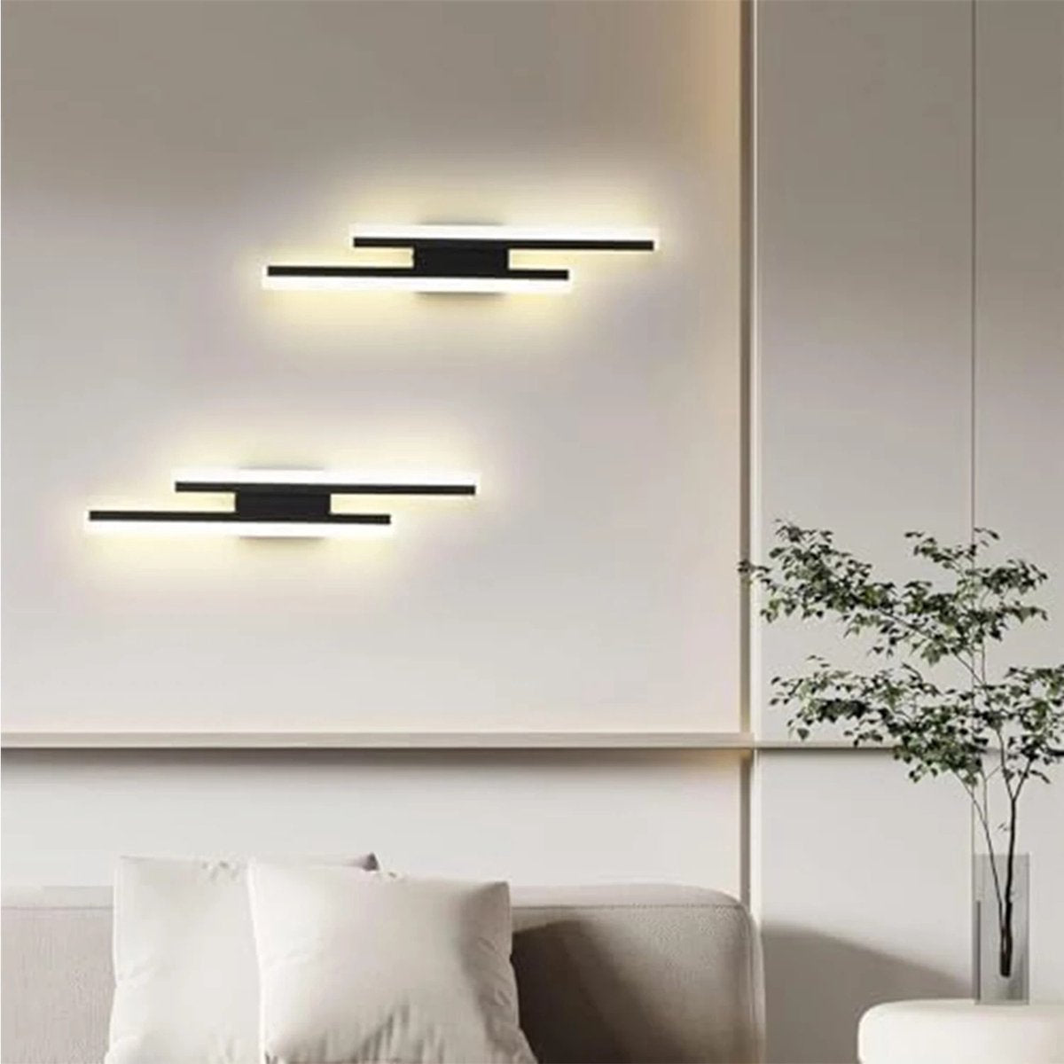 Moderne Dimbare LED Wandlamp – Lijnvormig Design, Zwart (3000K–6000K)