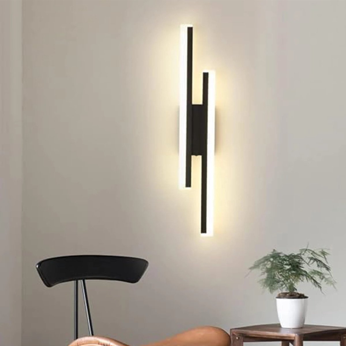 Moderne Dimbare LED Wandlamp – Lijnvormig Design, Zwart (3000K–6000K)