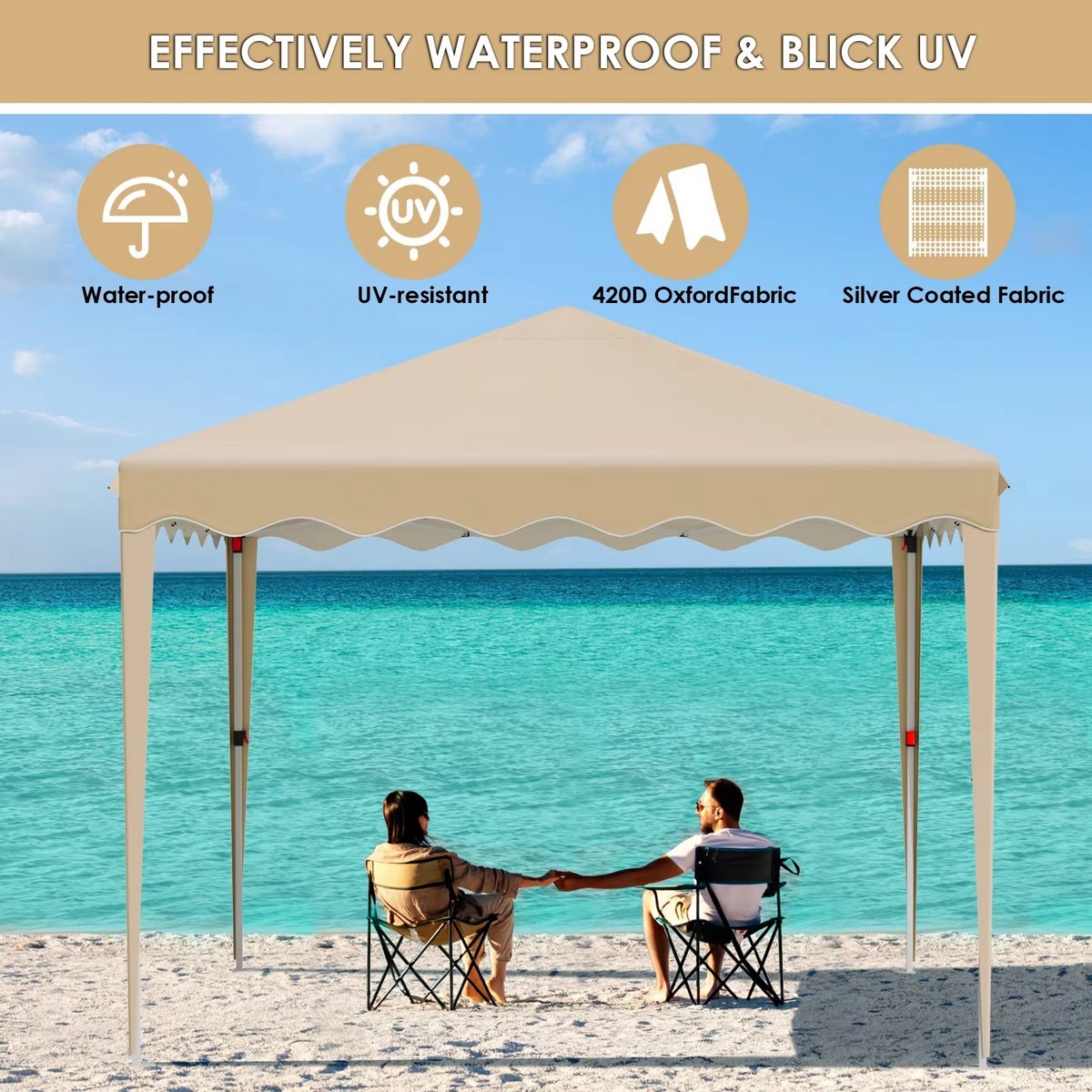 Pop-up Partytent 3×3 m – Easy Up Paviljoen met Zijwanden & Ramen