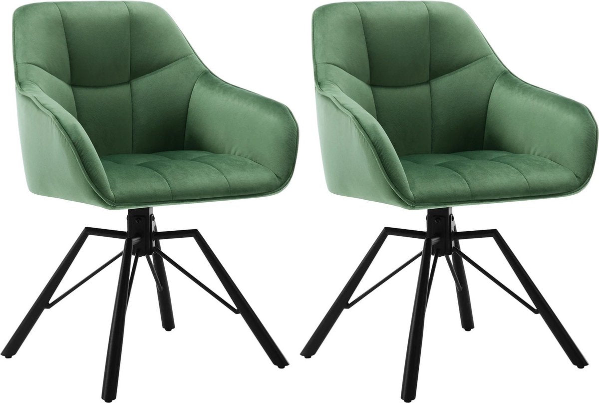 Eleganza Maison® Eetkamerstoelen Set van 2 – Luxe Velvet Turquoise