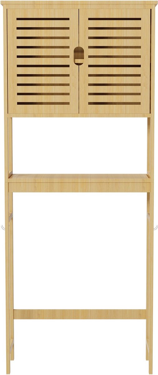 Whoopr Bamboe Toiletopbergkast Vrijstaand WC-meubel 99x32 cm