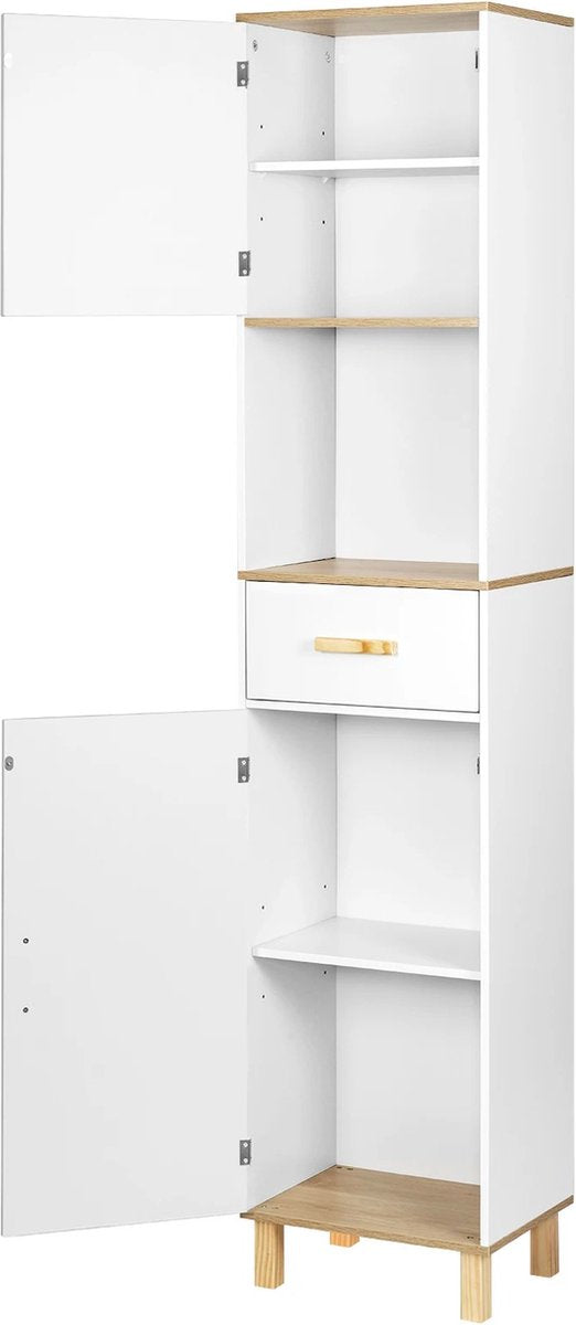 Whoopr Badkamerkast 5 Vakken & Lade, Verstelbare Planken 180