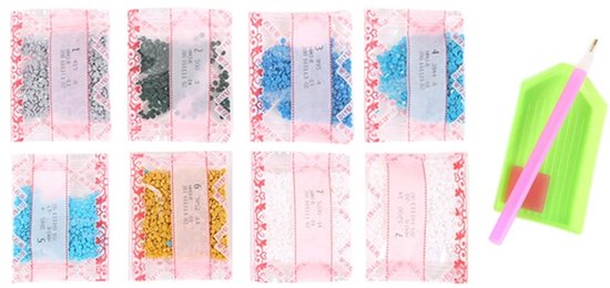 6-delige DIY Diamond Painting Kerstkaarten – Wenskaarten met Enveloppen – Kerstster en Krans Design Kerst – Diamant Knutselpakket – Complete Set – Creatief Kerstcadeau – 6 Stuks