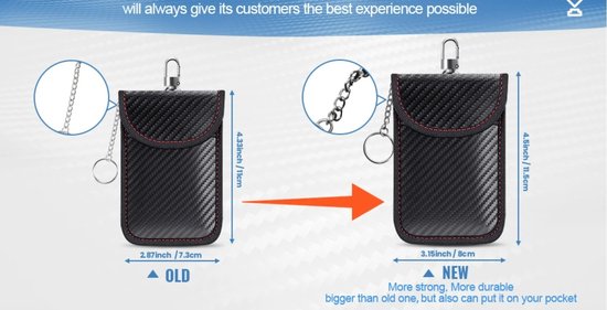 RFID Beschermhoes Autosleutel - Set van 2 Faraday Pouches - Anti-diefstal Autosleutel Blokkeringshoes - Dubbele Lagen Carbon - Ingebouwde Sleutelclips - Signaal Blokkerende Tas voor Autosleutels - 2 stuks
