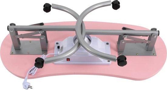 Opvouwbare Nageltafel met Wielen - Inklapbaar - Tafel Nagelsalon - Multifunctionele Draagbare Manicure Tafel met MDF Tafelblad voor Thuis en Nagelstudio's - 90x40x72,5 cm