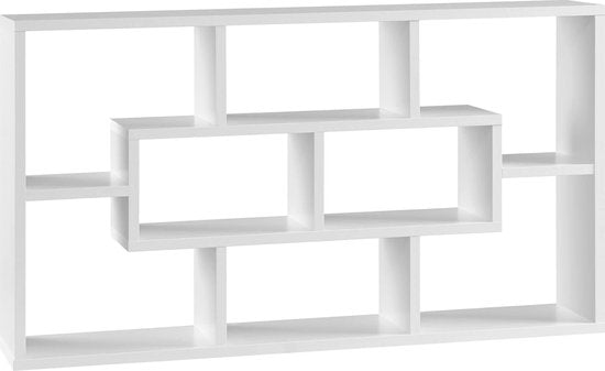 Witte Hangende Wandplank - Wandplank Zwevend - Zwevende Boekenkast - Opslagplank voor Planten, Boeken en Decoratie - Organizer voor Woonkamer, Slaapkamer en Keuken - 85x16x48cm