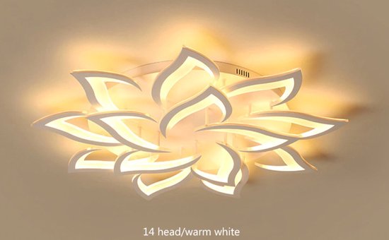 Lotus LED Plafondlamp - Luxueuze Plafonniere - Dimbare Helderheid - Smart Lamp - Art Deco Verlichtingsarmatuur - Bediening via Telefoon App - Koud en Warm Licht