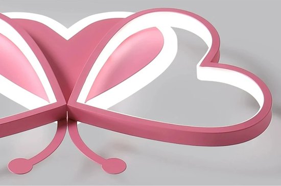 Butterfly Plafonnière - Roze 50 cm LED Plafondlamp - Vlinder Design - Acryl Plafondverlichting 220V - Moderne Flush Mount Lamp voor Slaapkamer