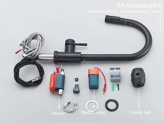 Uittrekbare Keukenkraan met Sensor & Touch Control – 2-Functie Mengkraan met Sproeier – Draaibare Kraan - Wastafelkraan met Enkele Handgreep - RVS