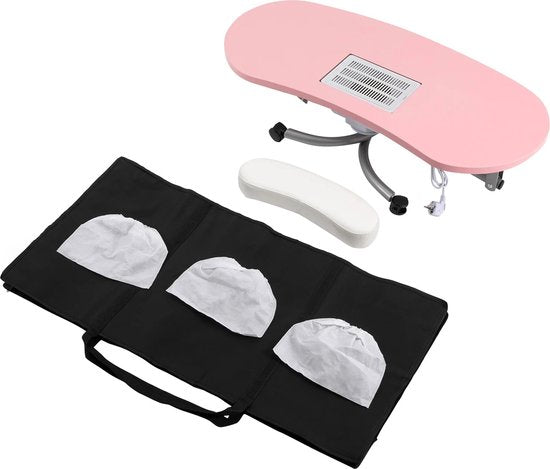 Opvouwbare Nageltafel met Wielen - Inklapbaar - Tafel Nagelsalon - Multifunctionele Draagbare Manicure Tafel met MDF Tafelblad voor Thuis en Nagelstudio's - 90x40x72,5 cm