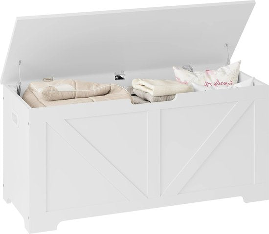 Opbergbank en Speelgoedkast - Schoenbank met 2 Veiligheidsscharnieren - Schoenenbank voor Entree, Woonkamer en Slaapkamer - 100x40x47 cm