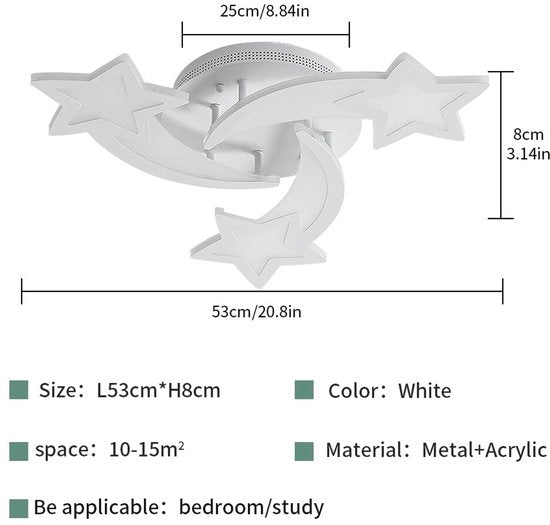 Magic Triple Star Ceiling Light - LED Plafondlamp - Moderne Acryl Lamp 40W 4500LM - 6500K Daglicht - Ø54cm - Voor Woonkamer, Slaapkamer & Keuken
