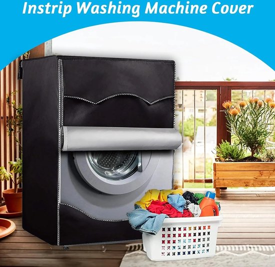 Wasmachine Beschermhoes - Stofdichte Hoes voor Wasmachines en Drogers - Beschermer - Wasmachine Hoes voor Binnen en Buiten - Zwart - 60x65x85cm