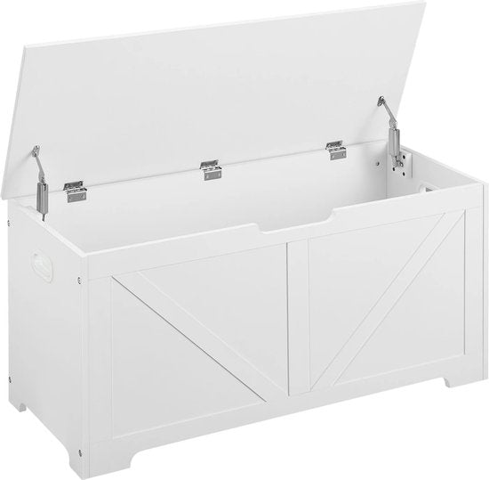 Opbergbank en Speelgoedkast - Schoenbank met 2 Veiligheidsscharnieren - Schoenenbank voor Entree, Woonkamer en Slaapkamer - 100x40x47 cm