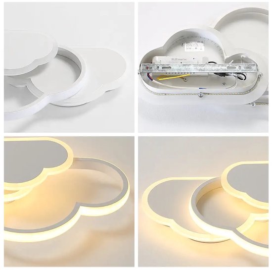 Cloud Plafondlamp - LED Plafondlamp 32W - Dimbare Afstandsbediening 3000-6500K - 2800LM - Voor Woonkamer, Slaapkamer & Kinderkamer