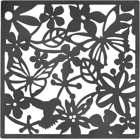 24-delig Kamerscherm - Bloemen Patroon - Scheidingswand - Ruimteverdeler - Wandpanelen - Decoratie - Room Divider Screen - Woonkamer - Stevig & Flexibel - Duurzaam Kunststof - 24 stuks - Makkelijk Te Monteren - 40x40 cm per paneel - Dikte: 0.1 cm