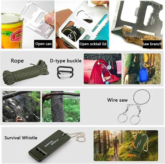 SurvivalPro™ - Complete EHBO Survival Kit - Noodpakket - MOLLE Outdoor Gear - Nooduitrusting - Trauma Tas - Voor Kamperen - Wandelen - Avonturen - IFAK - Compacte en Veelzijdige Outdoor Set