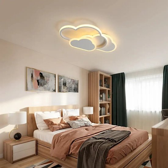 Cloud Plafondlamp - LED Plafondlamp 32W - Dimbare Afstandsbediening 3000-6500K - 2800LM - Voor Woonkamer, Slaapkamer & Kinderkamer