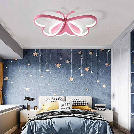 Butterfly Plafonnière - Roze 50 cm LED Plafondlamp - Vlinder Design - Acryl Plafondverlichting 220V - Moderne Flush Mount Lamp voor Slaapkamer