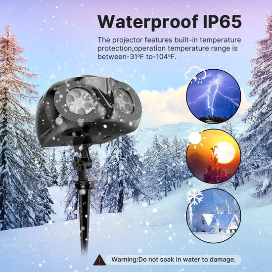 Sneeuwval Projector - Uilvormige Buitenverlichting Met Dynamische LED Sneeuwvlok Projecties - Kerst Decoratie voor Binnen en Buiten