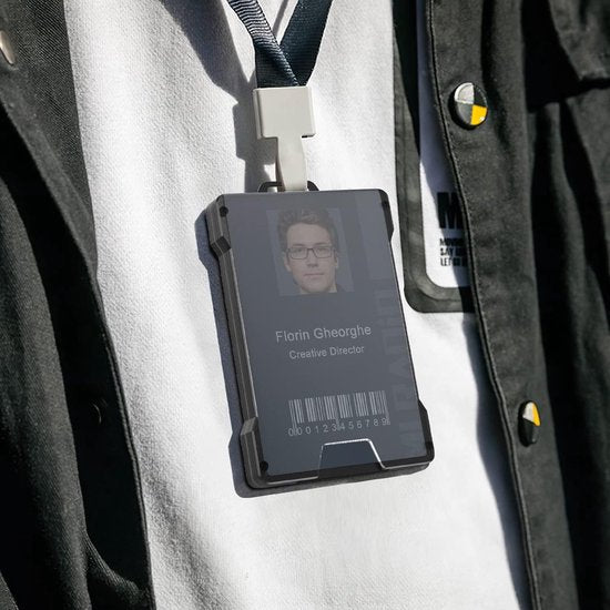 RFID Smart Wallet - Portemonnee voor Heren - Compact Design - Hoogwaardig en Duurzaam Aluminium, Carbon & Metaal - Doorzichtig ID-Venster - Kaart en Geldcliphouder - Anti-Diefstal Technologie - Grijs