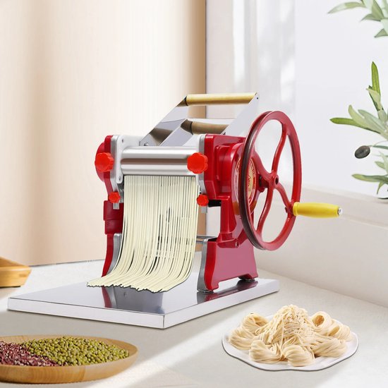 Handmatige Noodle en Pastamachine - Dumpling Wrapper Machine - Roestvrijstalen Pastamaker - Spaghetti Deegroller - Keukenapparaat voor Thuisgebruik