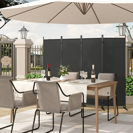 Opvouwbare Scherm Kamer Scheidingswand met 4 Panelen - Kamerscherm - Vrijstaande Privacy Partitie voor Binnen, Buitentuin, Balkon, Patio - 223 x 177 cm