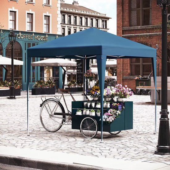 Easy Up Partytent 2×2 m – Opvouwbaar Paviljoen met 4 Zijwanden