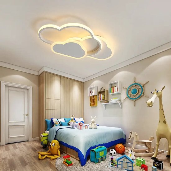 Cloud Plafondlamp - LED Plafondlamp 32W - Dimbare Afstandsbediening 3000-6500K - 2800LM - Voor Woonkamer, Slaapkamer & Kinderkamer