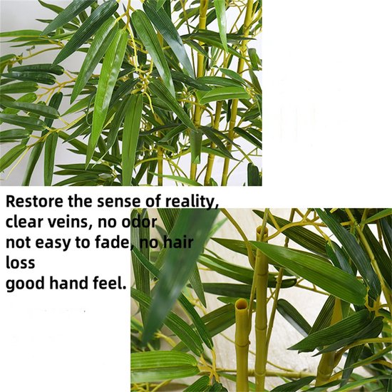 Kunstmatige Bamboeboom in Pot – Levensechte Bamboe met Zijdebladeren – Decoratieve Kunstplant voor Binnen & Buiten, Woonkamer, Kantoor of Thuis - Plant 150 cm Hoog