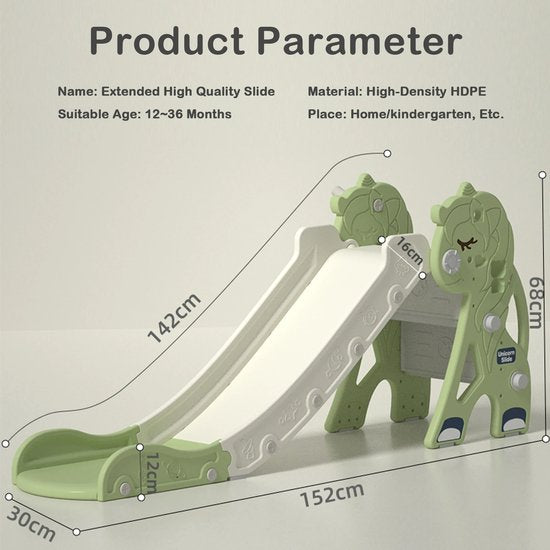 Unicorn Slide - Opvouwbare Glijbaan Klimmer met Basketbalstandaard - Veilige Mini Speeltuin voor Kinderen - Perfect Cadeau voor Feestdagen - 142 x 68 cm L x H - Roze