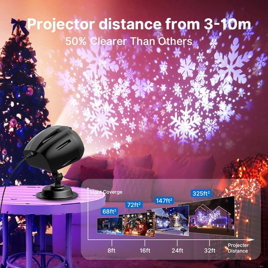 Sneeuwval Projector - Uilvormige Buitenverlichting Met Dynamische LED Sneeuwvlok Projecties - Kerst Decoratie voor Binnen en Buiten