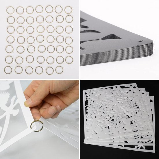 24-delig Kamerscherm - Bloemen Patroon - Scheidingswand - Ruimteverdeler - Wandpanelen - Decoratie - Room Divider Screen - Woonkamer - Stevig & Flexibel - Duurzaam Kunststof - 24 stuks - Makkelijk Te Monteren - 40x40 cm per paneel - Dikte: 0.1 cm