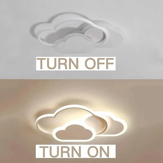 Cloud Plafondlamp - LED Plafondlamp 32W - Dimbare Afstandsbediening 3000-6500K - 2800LM - Voor Woonkamer, Slaapkamer & Kinderkamer