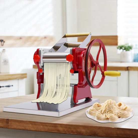Handmatige Noodle en Pastamachine - Dumpling Wrapper Machine - Roestvrijstalen Pastamaker - Spaghetti Deegroller - Keukenapparaat voor Thuisgebruik