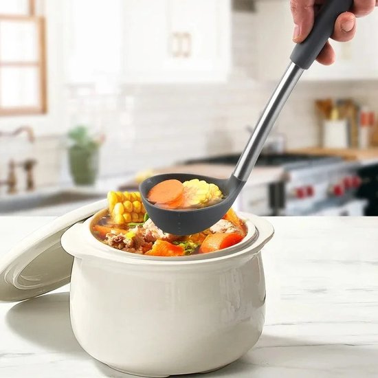 12-Delige Keukengerei Set Met 360° Roterende Basis - Koogerei - Bak- en Kookhulpmiddelen: Spatel, Lepel, Schraper, Borstel en Turner - BPA en PFAS Vrij