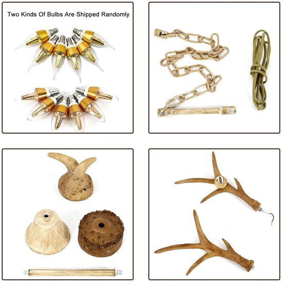 Vintage Herten Gewei Kroonluchter – Decoratie Lamp – Scandinavische Hanglamp – Plafondmontage – 6-Lichts Plafondlamp – 40 x 75 x 100 cm