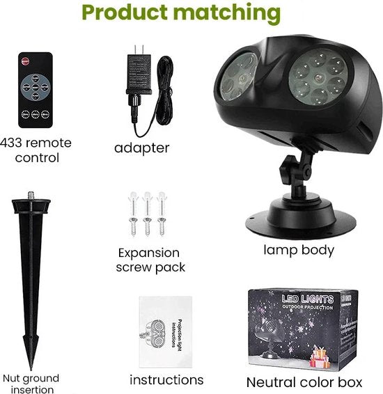 Sneeuwval Projector - Uilvormige Buitenverlichting Met Dynamische LED Sneeuwvlok Projecties - Kerst Decoratie voor Binnen en Buiten