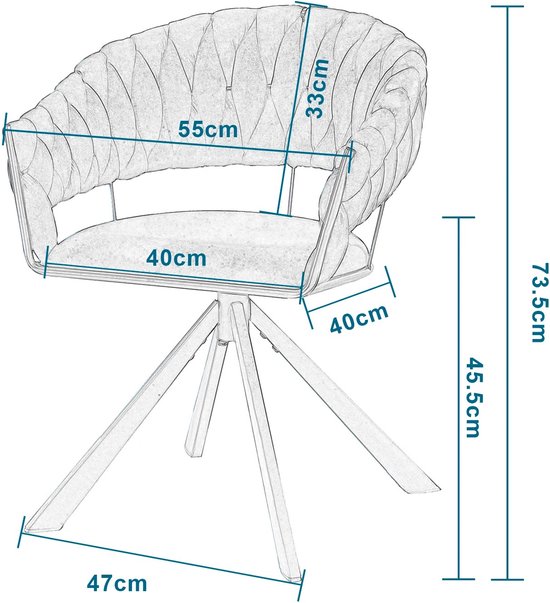 Set van 2 Draaibare Eetkamerstoelen - Moderne Fluwelen Gestoffeerde Stoelen met Armleuning, Gewatteerd Comfort - Stoelen voor Keuken, Woonkamer of Slaapkamer - Zwart