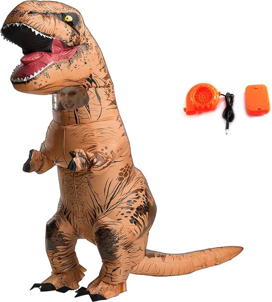 Opblaasbaar T-rex Dinosaurus kostuum - Dinopak - Dinosauruspak Kinderen - Carnaval - Carnavalskleding - Feest Kostuum - Voor lengte 110-150 cm